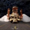 STEAMPUNK - Benzinfejű 18 cm-es motormotor Steampunk  D5418T1.   koponya figura