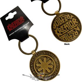   Kreator - Keychain.  Satan Is Real Emblem. Back Print.   import fém kulcstartó