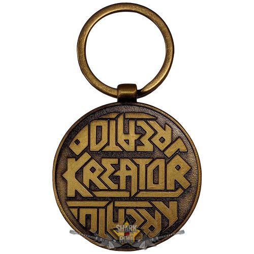 Kreator - Keychain.  Satan Is Real Emblem. Back Print.   import fém kulcstartó