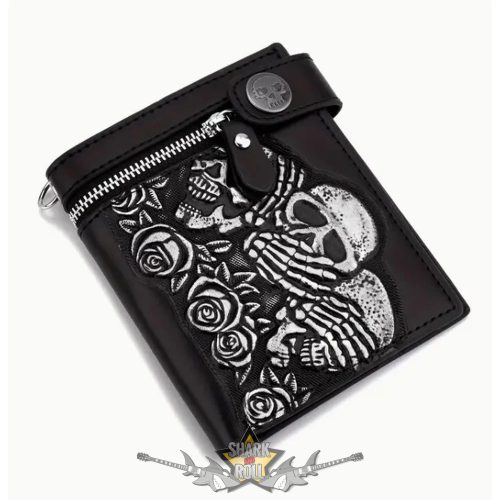Biker - Bifold Skull - bőr pénztárca.  bőr pénztárca