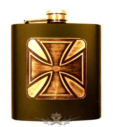 IRON CROSS - logo.  Hip Flask  7oz.   flaska