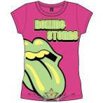   Rolling Stones - Ladies T-Shirt.  Green Tongue.   női póló