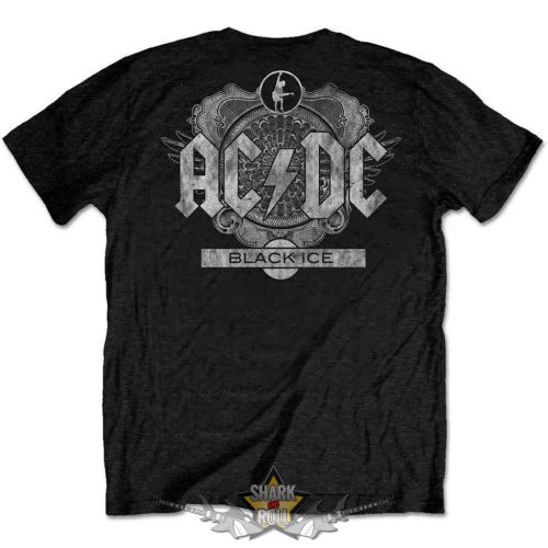AC/DC - Unisex Retail Pack T-Shirt.  Black Ice (Black) (Back Print)   férfi zenekaros póló