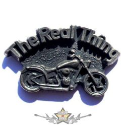 THE REAL THING . KGJ.  nagyméretű fém motoros jelvény