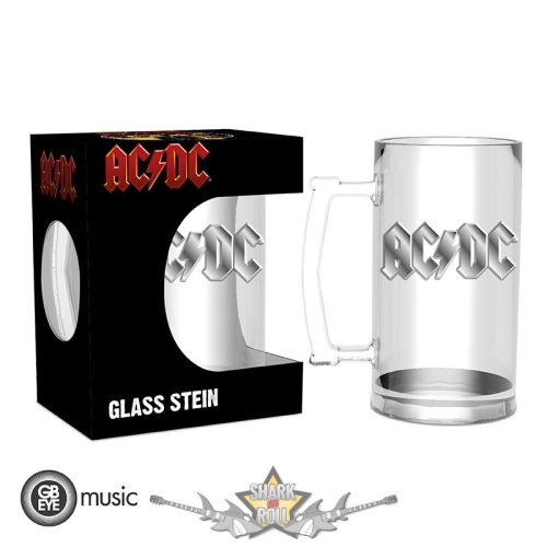 AC/DC - Tankard metal. Logo. PREMIUM kategória.  fém plakettel. üvegkorsó