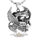   Live To Ride - Necklace Pendant For Biker Rider Titanium HD Jewelry BP8-045    nyaklánc, medál