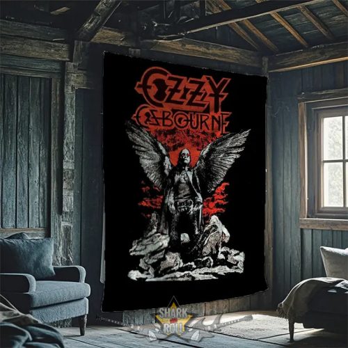 Ozzy Osbourne - Ozzy témájú nyomtatott  takaró,  import  ágytakaró, textil fali zászló
