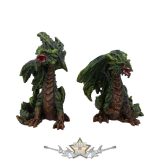   Forest Fledglings - 9cm Green Woodland Dragon Figurine. fantasy dísz